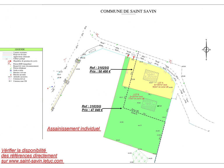 ST SAVIN TERRAIN A BATIR 2537 m2 seconde ligne LOT B — photo 1