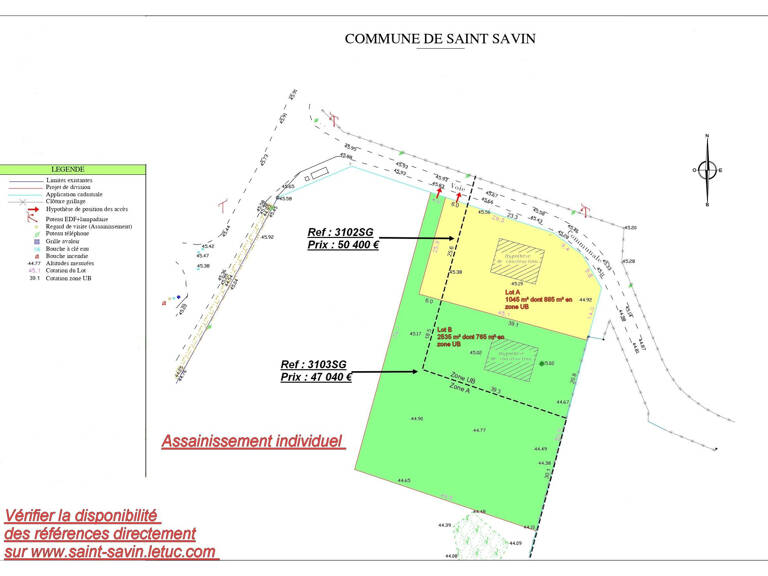 ST SAVIN TERRAIN A BATIR 2535 m2 seconde ligne LOT B — photo 1