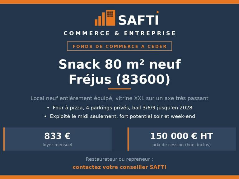 Fréjus snack neuf avec 4 parkings privés — photo 1