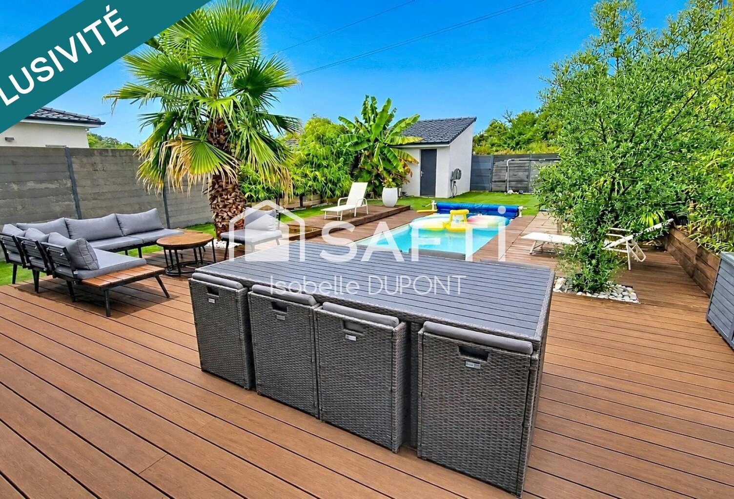 Maison contemporaine de plain-pied, Piscine, Calme — photo 1