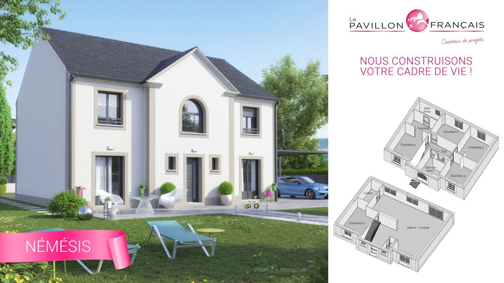 Projet de construction d'une maison 140 m² avec terrain à LE PLESSIS-BELLEVILLE (60)