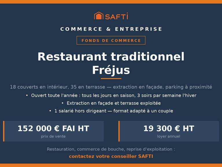 Restaurant à Fréjus, terrasse de 29 couverts — photo 1