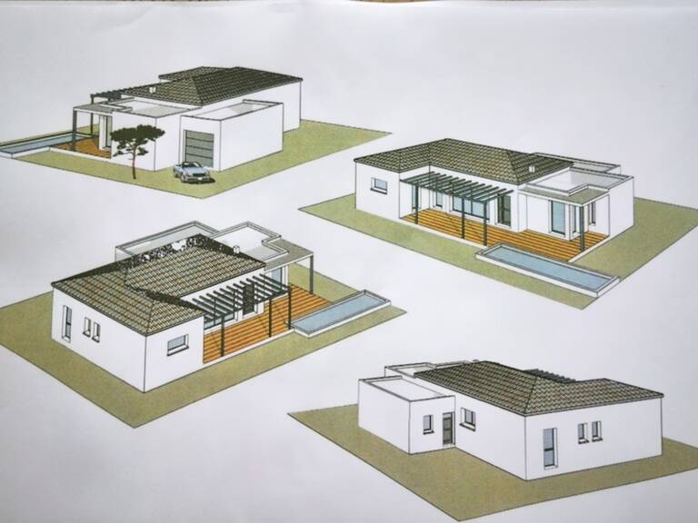MAGALAS – TERRAIN 829 M² – VILLA CONTEMPORAINE 107 M² – 3 CHAMBRES – GARAGE – VUE DEGAGEE — photo 1