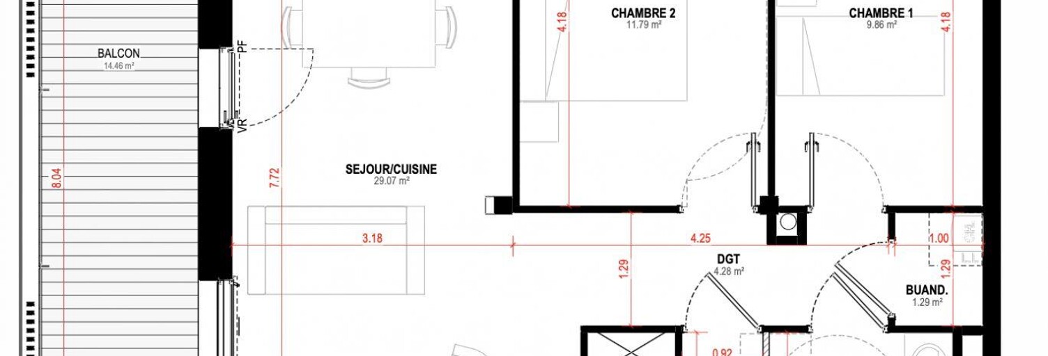 Appartement 3 Pièces 62 m² à vendre à Saint-Nazaire (44600)