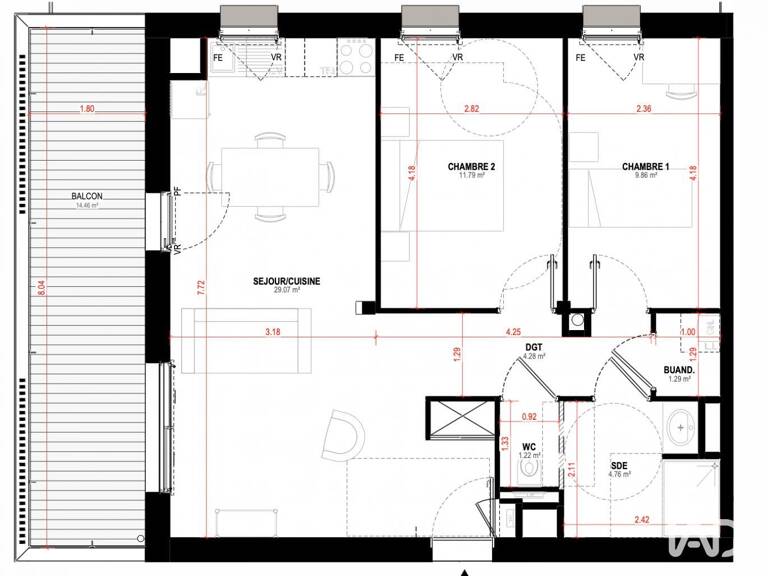 Vente Appartement 3 pièces — photo 1
