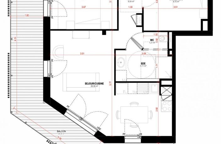 Vente Appartement 3 pièces — photo 3