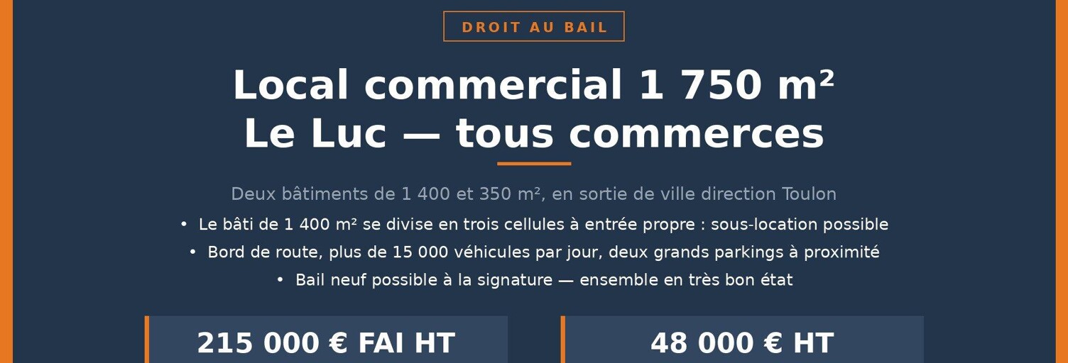Commerce  1750 m² à vendre à Le Luc (83340)