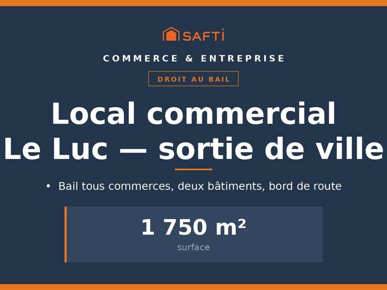 Droit au bail 1 750 m², Le Luc, tous commerces — photo 1