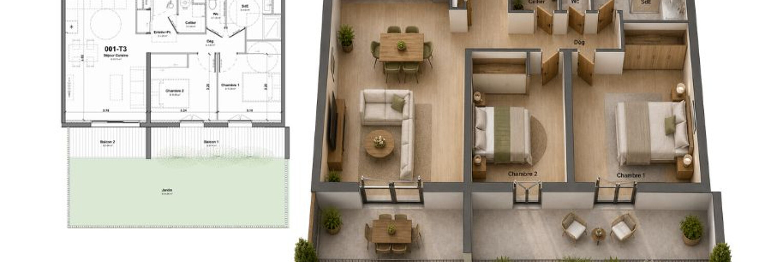 Appartement 3 Pièces 60 m² à vendre à Leucate (11370)