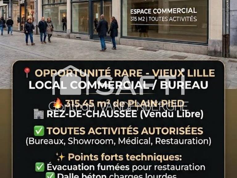 Lille - Vieux-Lille : Local d'exception 315 m² plain-pied (Toutes activités) — photo 1