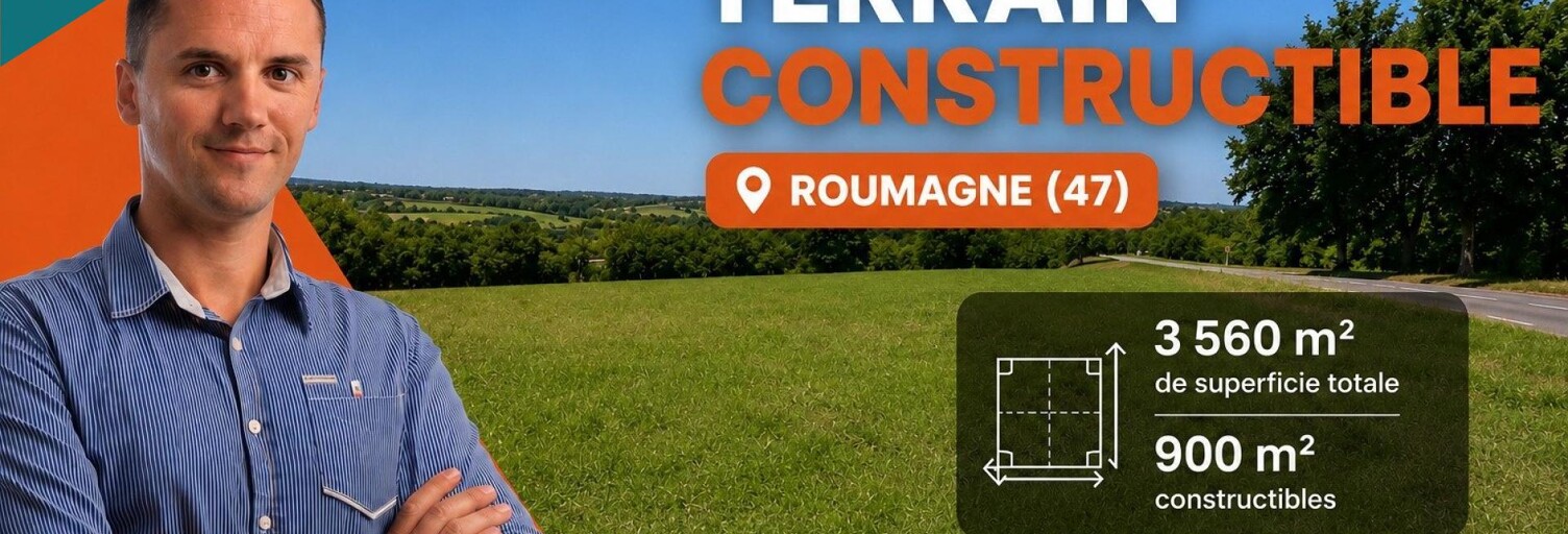 Terrain  3560 m² à vendre à Roumagne (47800)