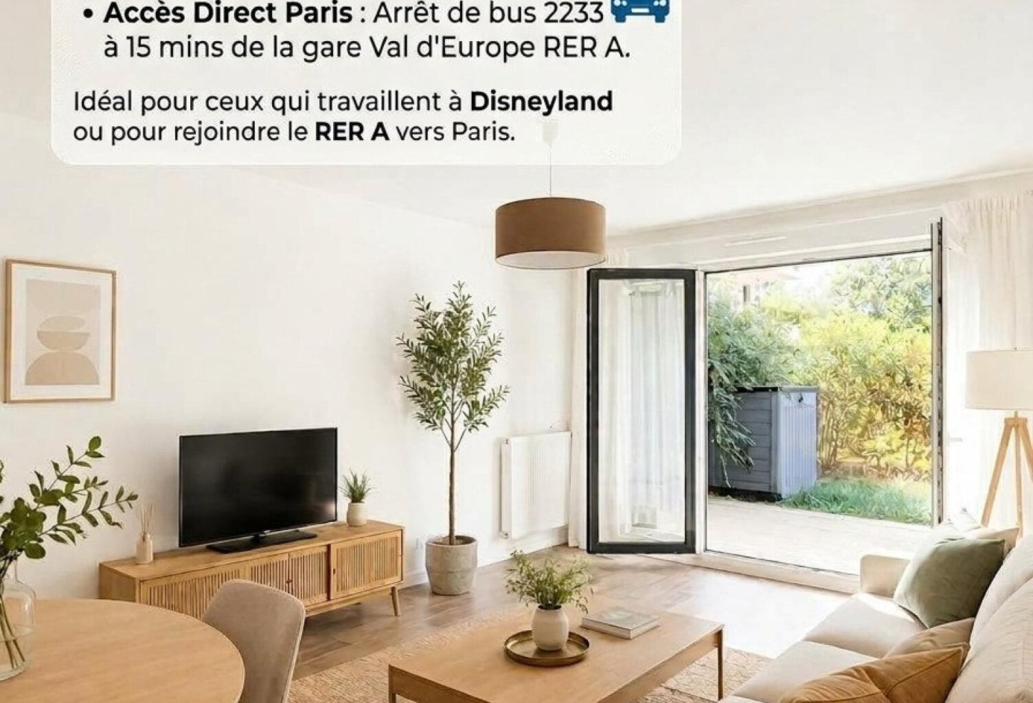 Montévrain : superbe T2 de 43m² en rez-de-jardin de 51m² (2021). Idéal actif/investisseur ! — photo 1
