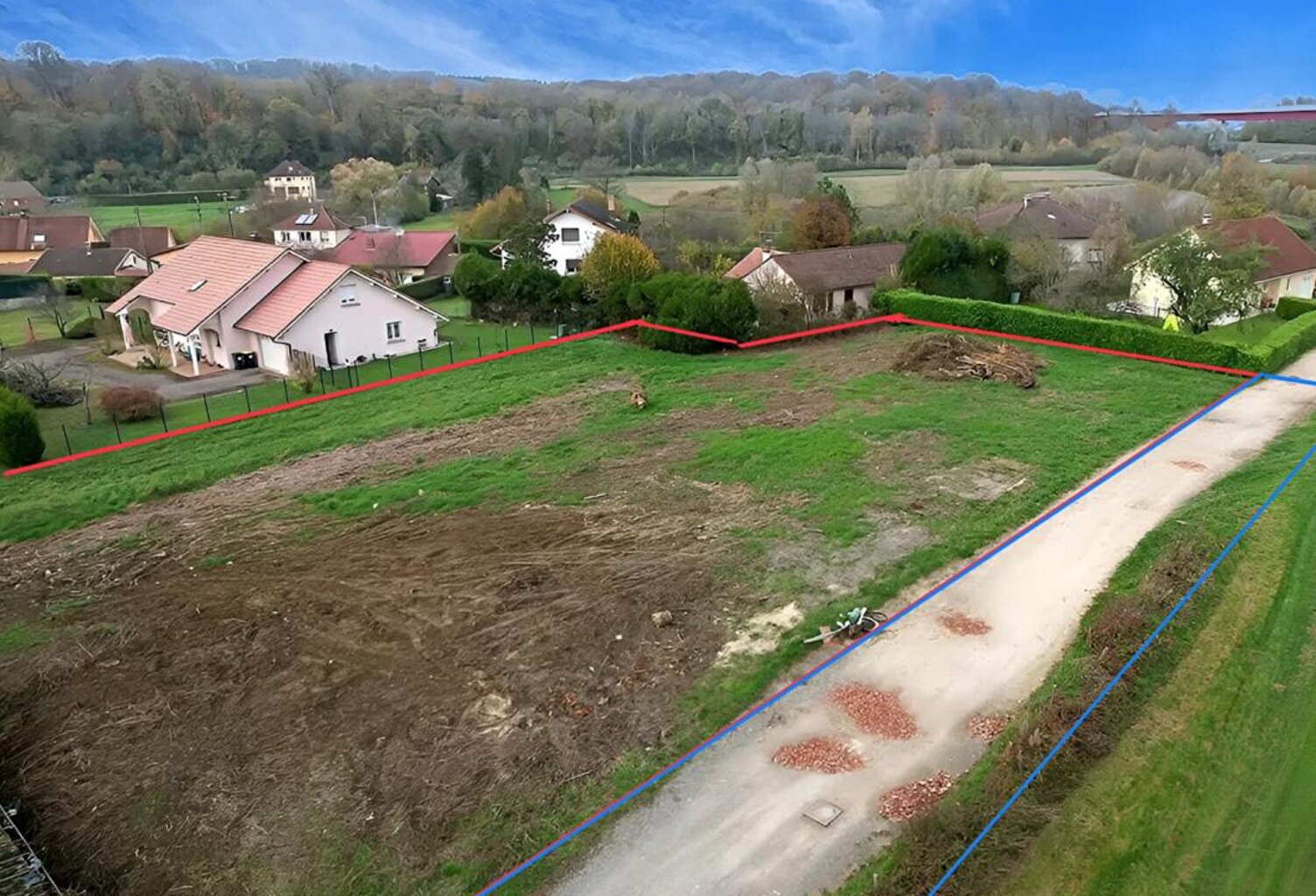EXCLUSIVITE : à BUSSUREL (Héricourt), 2 Terrains constructibles, 1121 m2 chacun — photo 1