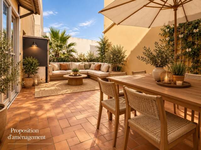 Appartement T2 85 m² avec terrasse Champ de Mars Béziers charme de l'ancien — photo du bien