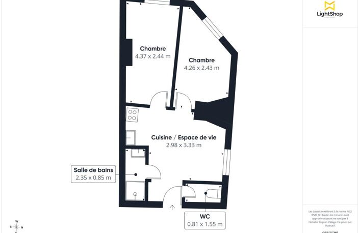 Appartement 3 pièces - 35m² traversant - Rue D'Oran, Paris 18ème — photo 3