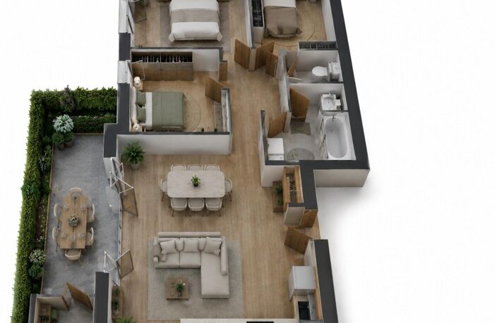 T4 neuf avec terrasse : un appartement pensé pour vivre — photo 3