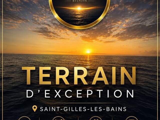 RARE À SAINT-GILLES -LES -BAINS  TERRAIN 580 M² VUE MER & — photo du bien