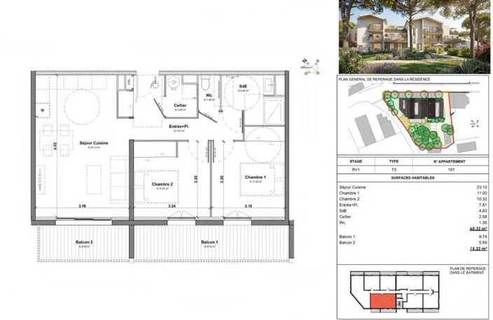 LA FRANQUI. T3 + DOUBLE BALCON AVEC PARKING. CONTACTEZ-MOI POUR LES DISPONIBILITÉS — photo 3