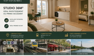 Appartement 1 Pièce 35 m² à vendre à Clichy (92110)