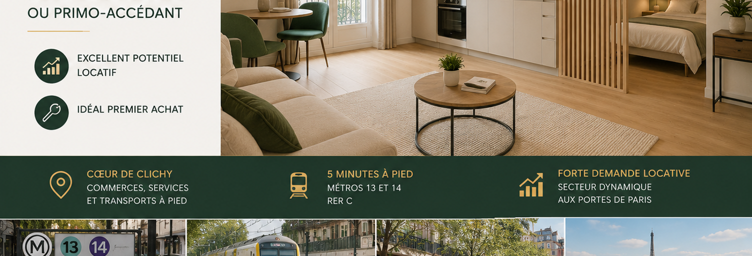 Appartement 1 Pièce 35 m² à vendre à Clichy (92110)
