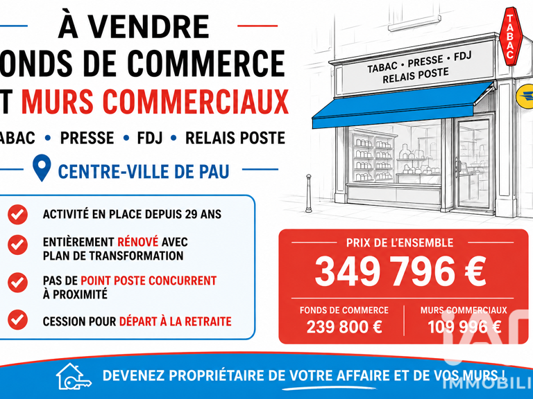 Vente Boutique/Local commercial 36 m&sup2; — photo 1