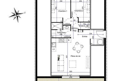 Appartement 3 pièces 222000 €