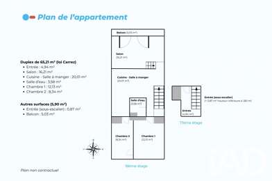 Appartement 3 pièces 105000 €