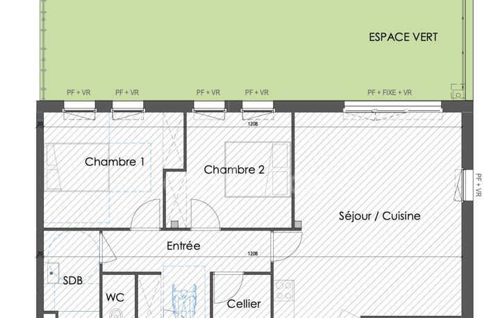 À VENDRE -WIMILLE - APPARTEMENT NEUF DE STANDING - REZ-DE-CHAUSSÉE - 3 PIÈCES - 75 M2 - ASCENSEUR - ESPACE VERT — photo 2