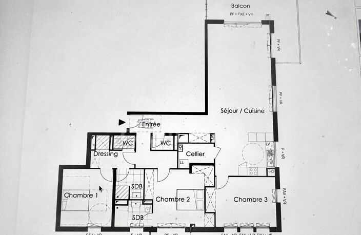 À VENDRE - WIMILLE  - APPARTEMENT NEUF DE STANDING - 126 M2 -  2 ÈME ETAGE - 4 PIÈCES - BALCONS - ASCENSEUR — photo 3