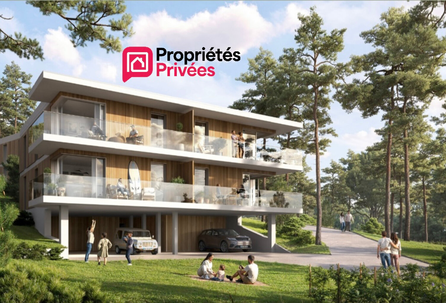 73 M2 - 2ème étage ASCENSEUR -  2 CHAMBRES + 1 BUREAU & 2 PARKINGS COUVERTS — photo 1