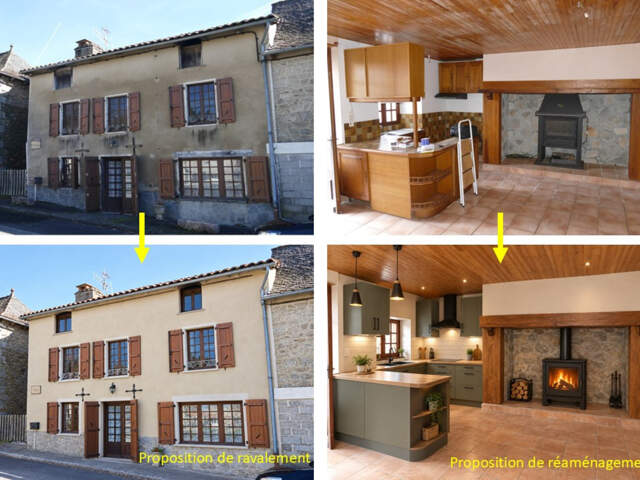 Maison en pierre avec petit jardin proche commerces et services (Puycapel-Calvinet, 15) — photo du bien