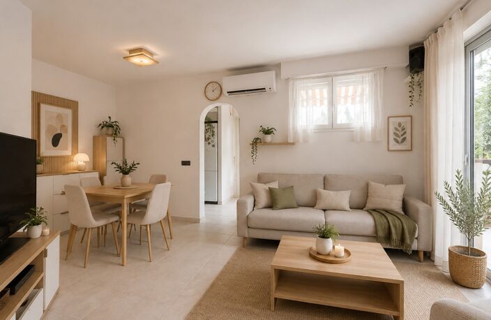 Dpt Alpes Maritimes (06), à vendre ANTIBES Appartement T3 65 m² – Rez-de-jardin, terrasse 40 m² et piscine — photo 5