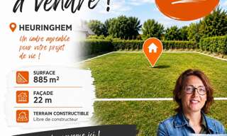 Terrain  885 m² à vendre à Heuringhem (62575)