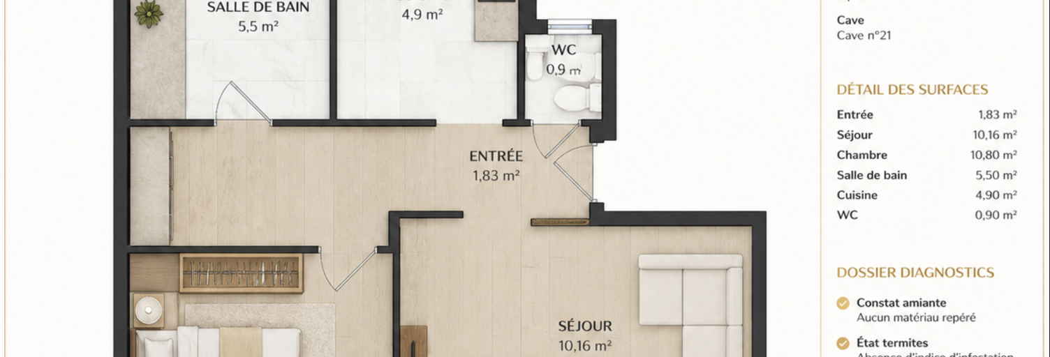 Appartement 2 Pièces 34 m² à vendre à Paris 11 (75011)