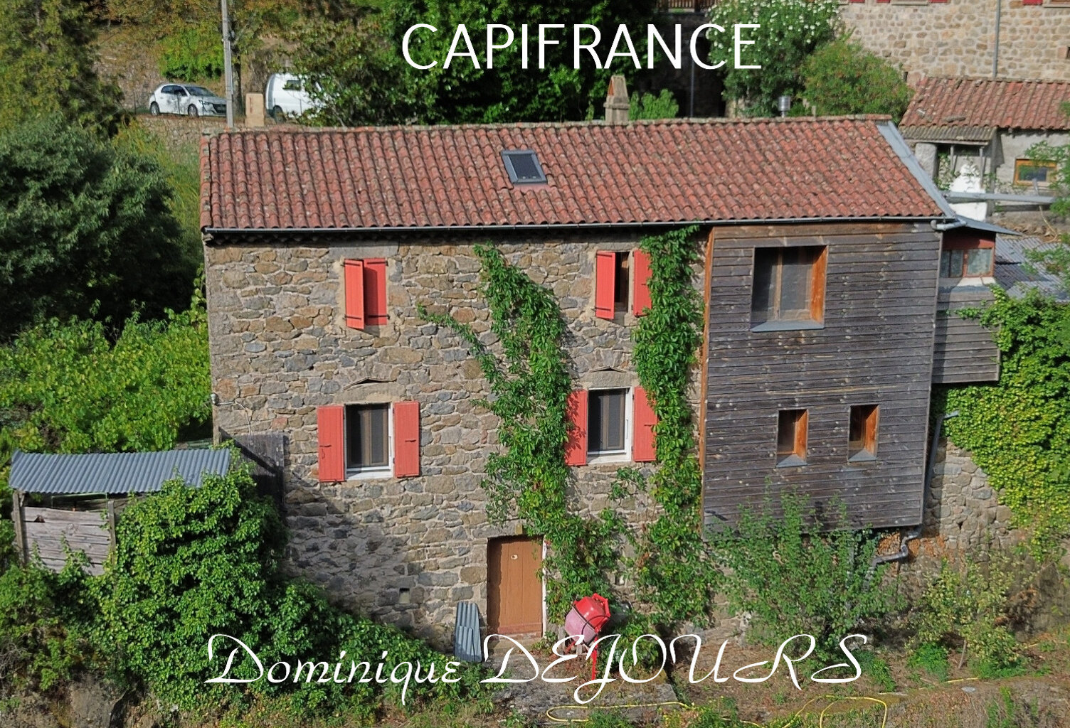 Ardèche, St Sauveur de Montagut, dans la vallée de l'Eyrieux maison en pierres et une annexe pour atelier ou projet studio indépendant — photo 1