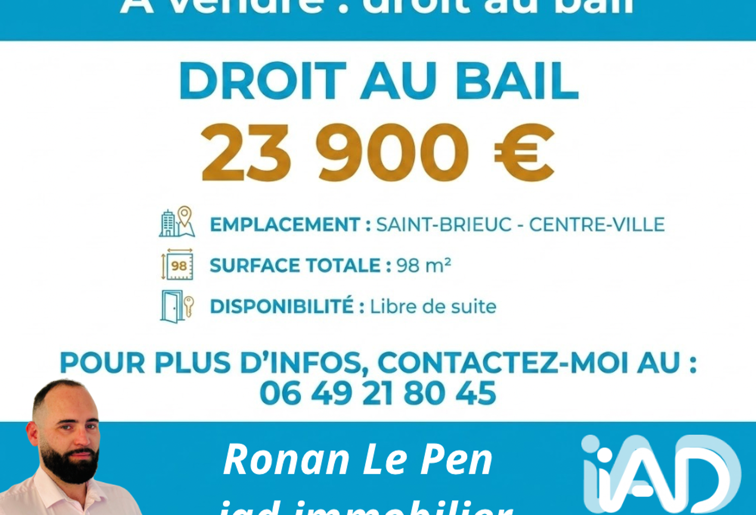 Vente Local commercial 98 m&sup2; — photo 1