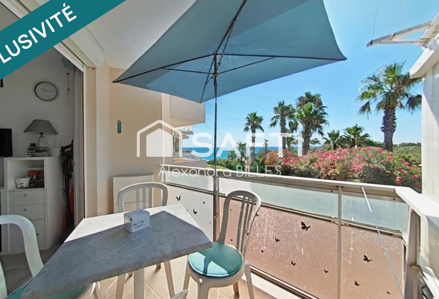 Front de mer  Studio cabine rénové avec vue mer, terrasse, piscine et accès direct à la plage — photo 1