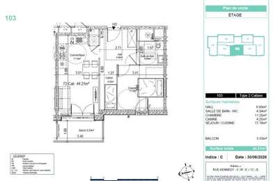 Appartement 2 pièces 217000 €