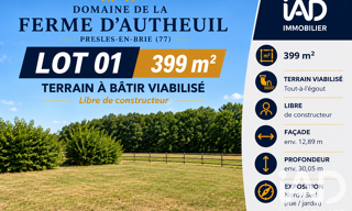 Terrain  399 m² à vendre à Presles-en-Brie (77220)