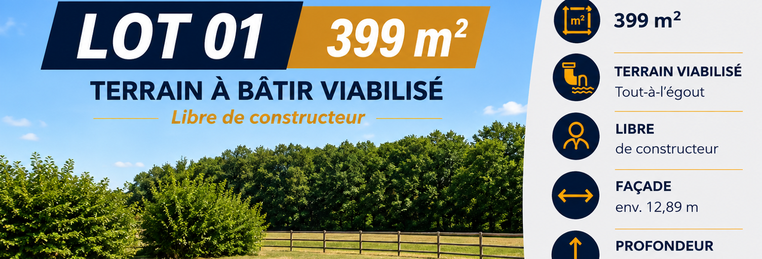 Terrain  399 m² à vendre à Presles-en-Brie (77220)
