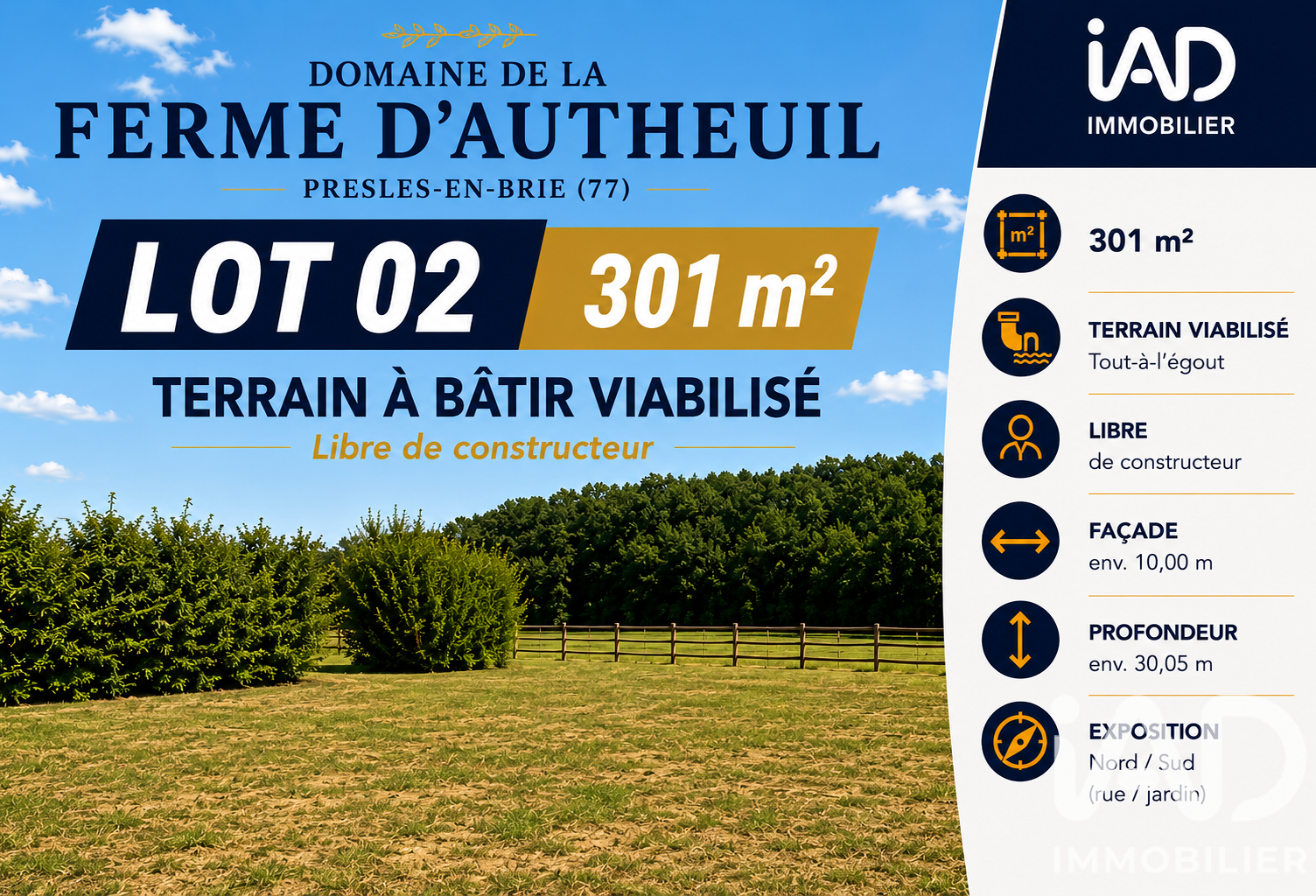 Vente Terrain à bâtir 301 m&sup2; — photo 1