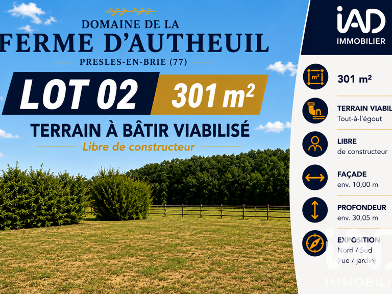 Vente Terrain à bâtir 301 m&sup2; — photo 1