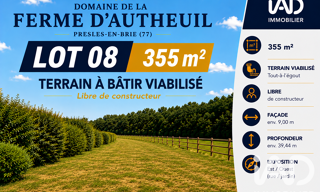 Terrain  355 m² à vendre à Presles-en-Brie (77220)
