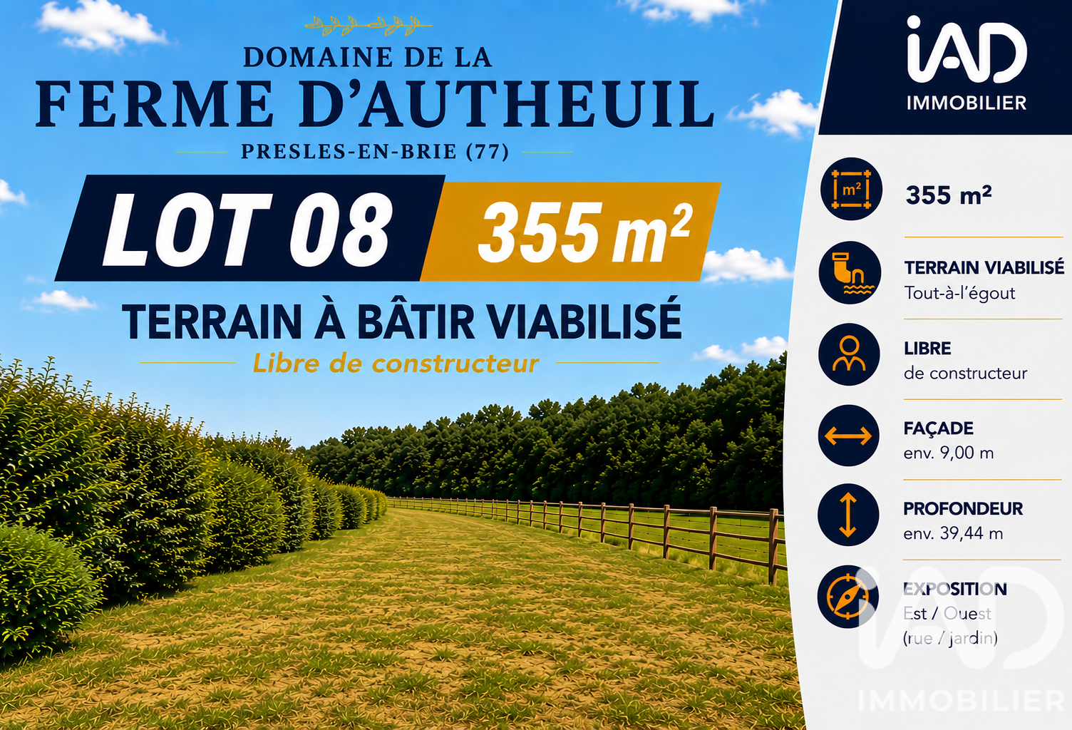 Vente Terrain à bâtir 355 m&sup2; — photo 1