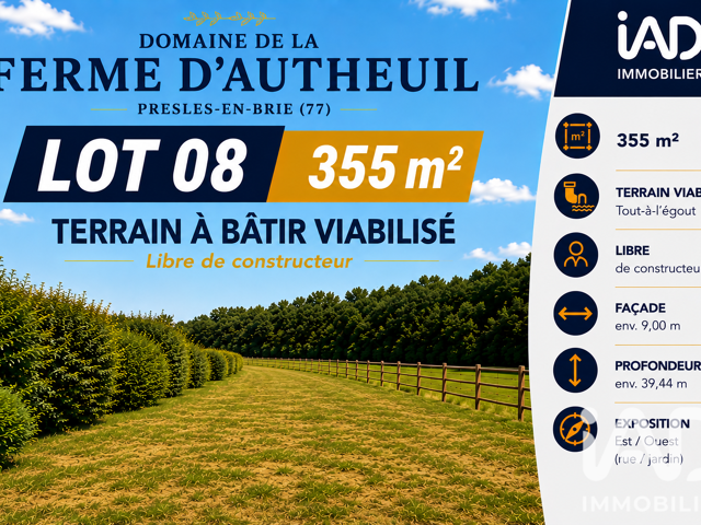 Vente Terrain à bâtir 355 m&sup2; — photo du bien