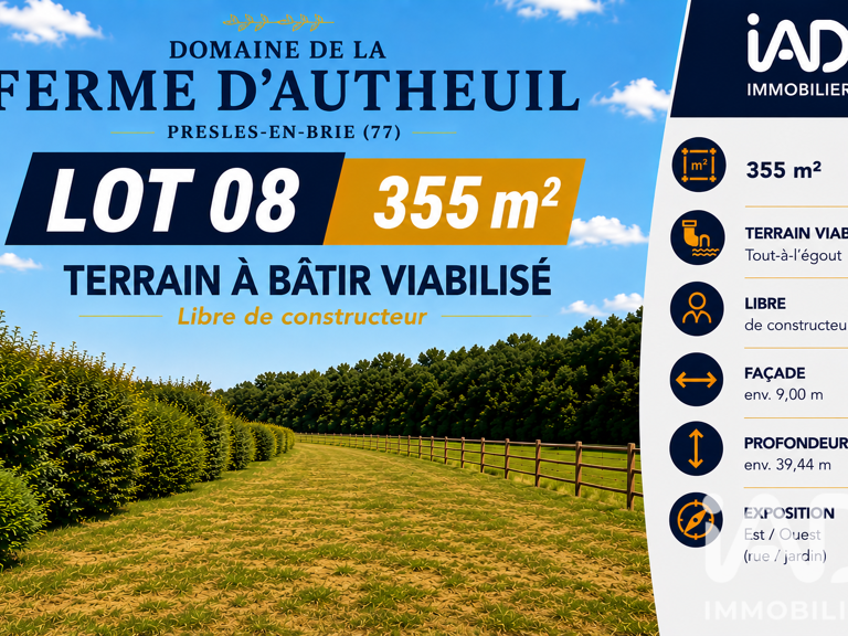 Vente Terrain à bâtir 355 m&sup2; — photo 1