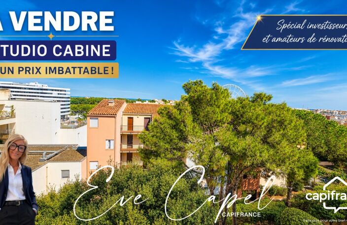 Appartement à vendre 1 pièces LE CAP D'AGDE (34), Studio Cabine à renover avec vue panoramique — photo 3
