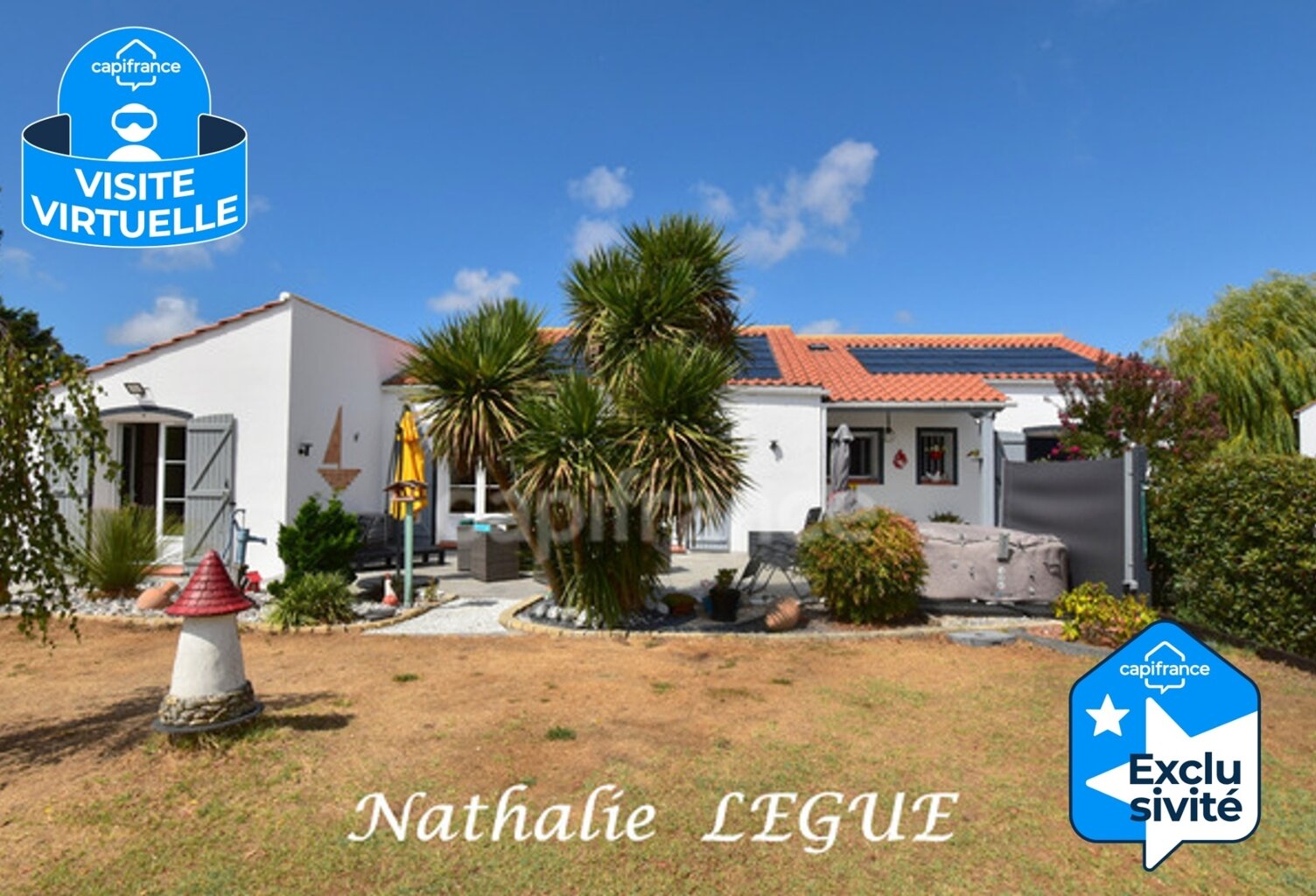Vendée (85) entre CHALLANS et NOIRMOUTIER BEAUVOIR sur MER  Maison à vendre 8 pièces , 160 m², 5 chambres , 1 bureau ,3 WC garage terrain clos 1543m² — photo 1