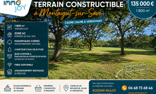 Terrain  1802 m² à vendre à Montaigut-sur-Save (31530)