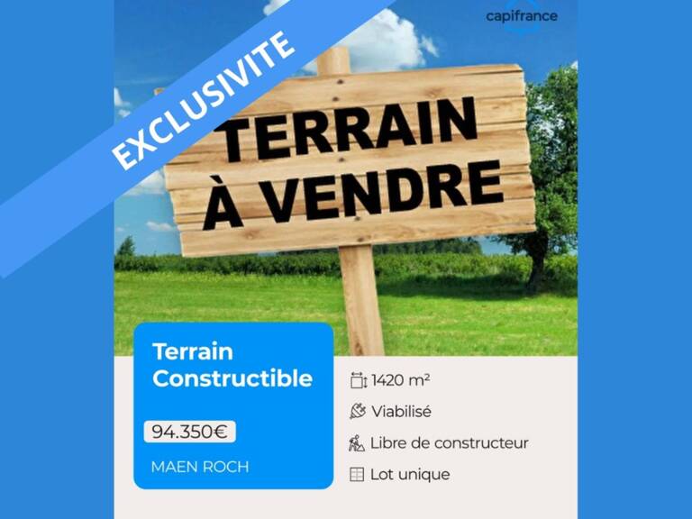 Terrain construstible de 1 420 m² MAEN ROCH (35460) — photo 1